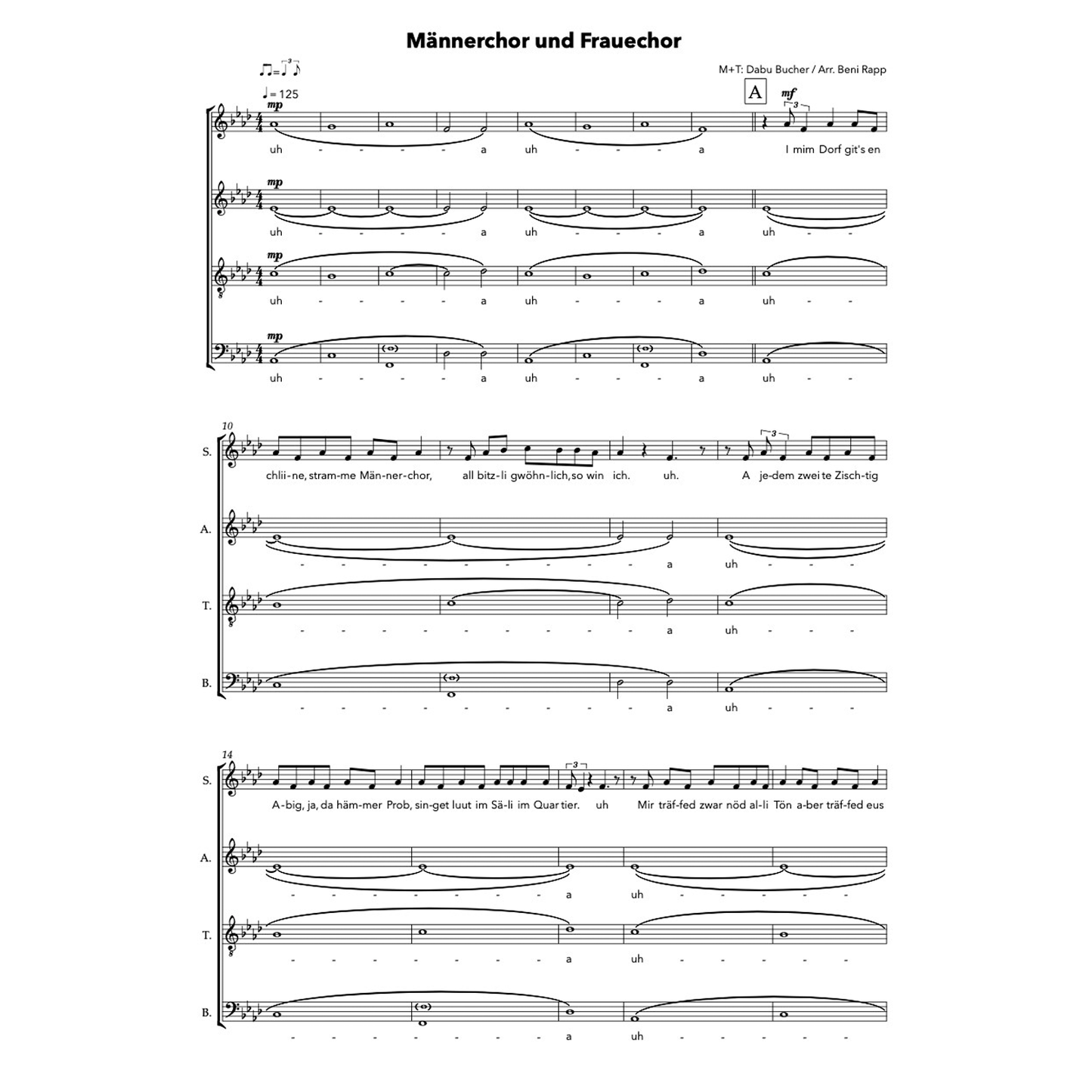 Männerchor und Frauechor - Chor-Arrangement