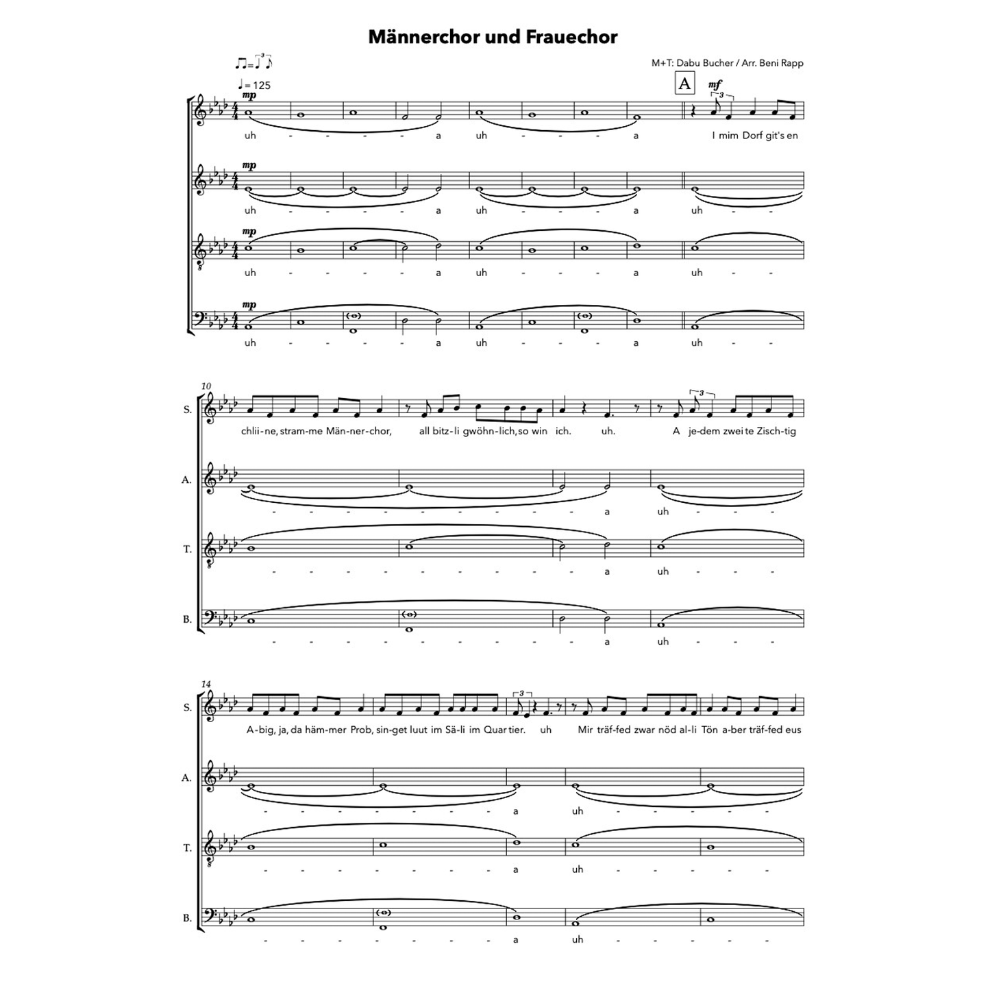 Männerchor und Frauechor -  Chor-Arrangement