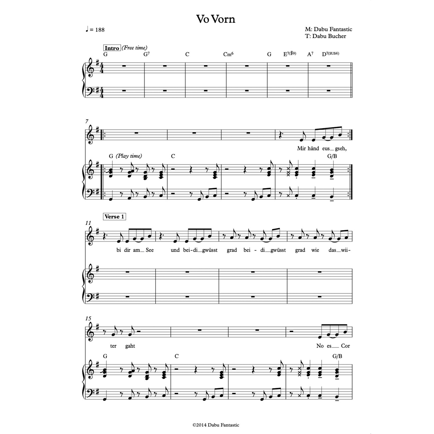 Vo Vorn - Leadsheet
