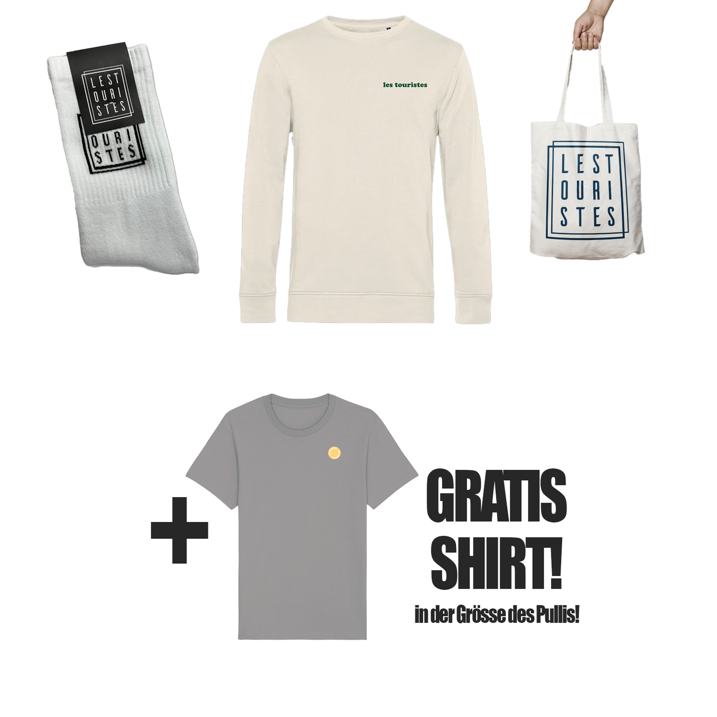 BUNDLE 3 - Socken, Pulli, Tasche und Gratis Shirt